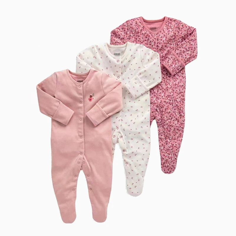 Brand Newborn Babies Clothes Infant Baby Boys Girls Romper Cotton Long Sleeve Pajamas Jumpsuit Toddler Clothes Outfits 3Pcs/Lot