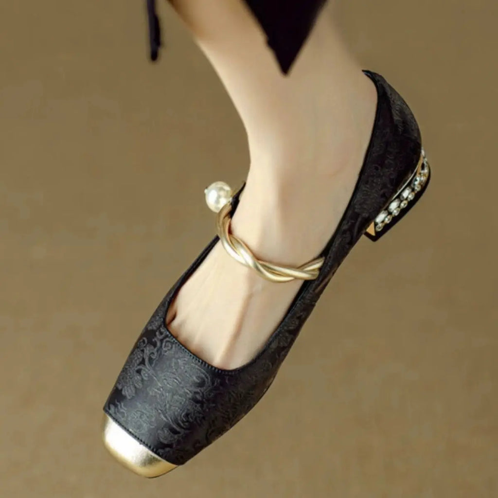 Shoes for Woman 2025 Flats Formal Women's Summer Footwear Low Heel Elegant Moccasins Flat Pointed Toe Non Slip on Promotion E 39