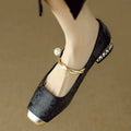 Shoes for Woman 2025 Flats Formal Women's Summer Footwear Low Heel Elegant Moccasins Flat Pointed Toe Non Slip on Promotion E 39