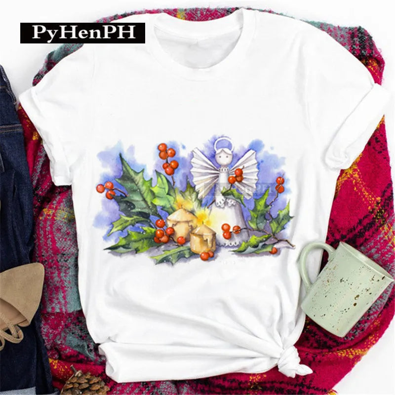 Merry Christmas T Shirt  Personalized and Exquisite Christmas Gift T-shirts and Clothes Women Clothing Aesthetic Clothes
