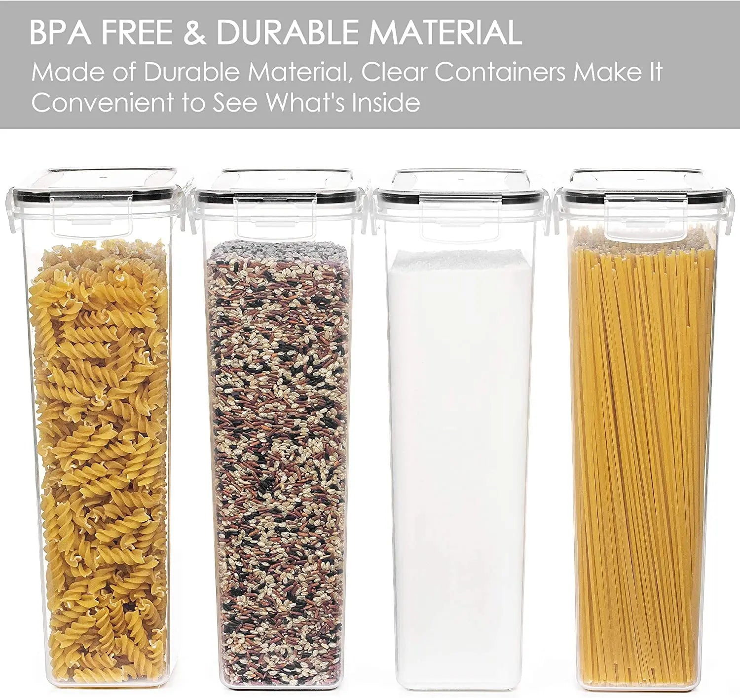 Airtight Food Storage Containers with Lids, 2/4 PCS 2.8L Pasta Containers for Pantry Organization and Storage, BPA Free Kitchen