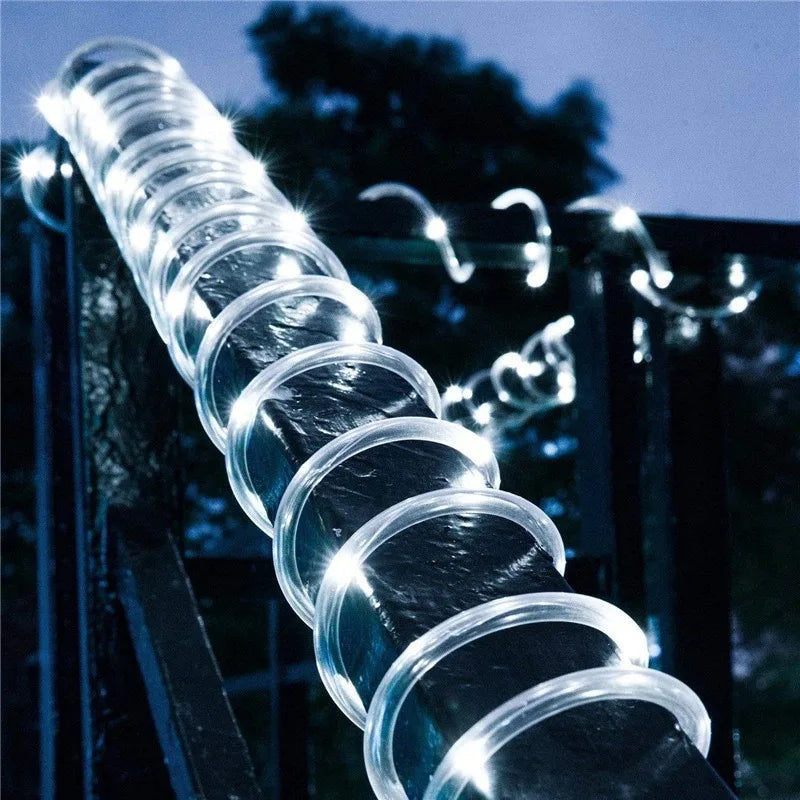 LED Solar Tube Rope Led Light Outdoor Garden Christmas Decoration Fairy String Light Outdoor Wedding Party Led Lamp