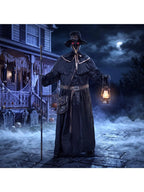 74.8" Halloween Decoration Outdoor Animatronic Ghost Doctor Sound Activated Life-Size Standing Ghost with Rotating Head, LED Eyes Lantern, Scary Haunted House Props for Garden Yard Lawn