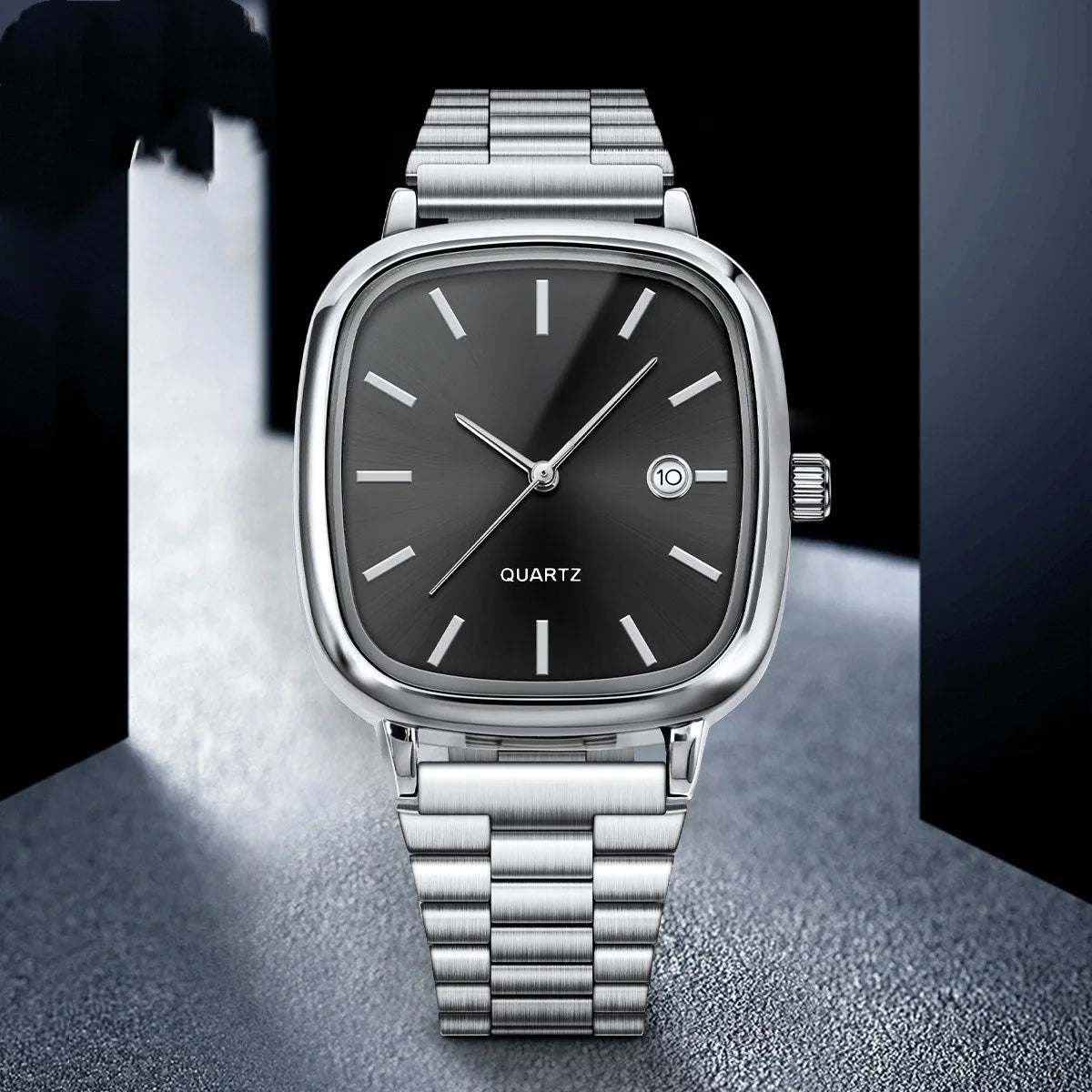 Fashion Brand Men Watch Steel Strap Business Calendar Quartz Watches Luxury Wristwatches Gift Dropshipping Big Dial Clock