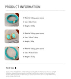 1/3 Pcs Bohemian Multi-layered Green Stone Beaded Stretch Bracelet Earrings Necklace Ethnic String Charm Women's Jewelry Set N1