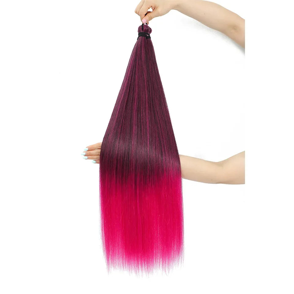 300g 3Pcs/Lot 28Inch Straight Crochet Braids White Blonde 613#Ombre Brown 6# Bio Protein Synthetic Hair Extensions