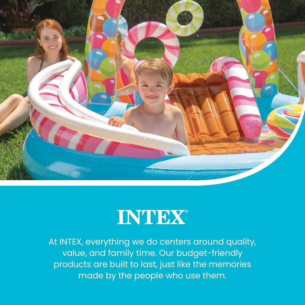 Kiddie Pool with Sprayer and Slide - Splash Pad for Ages 3+ - 116 x 75 x 51