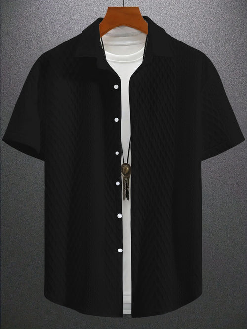 2025 new men's shirt men's jacquard shirt fashion fashion two seasons wear conch series