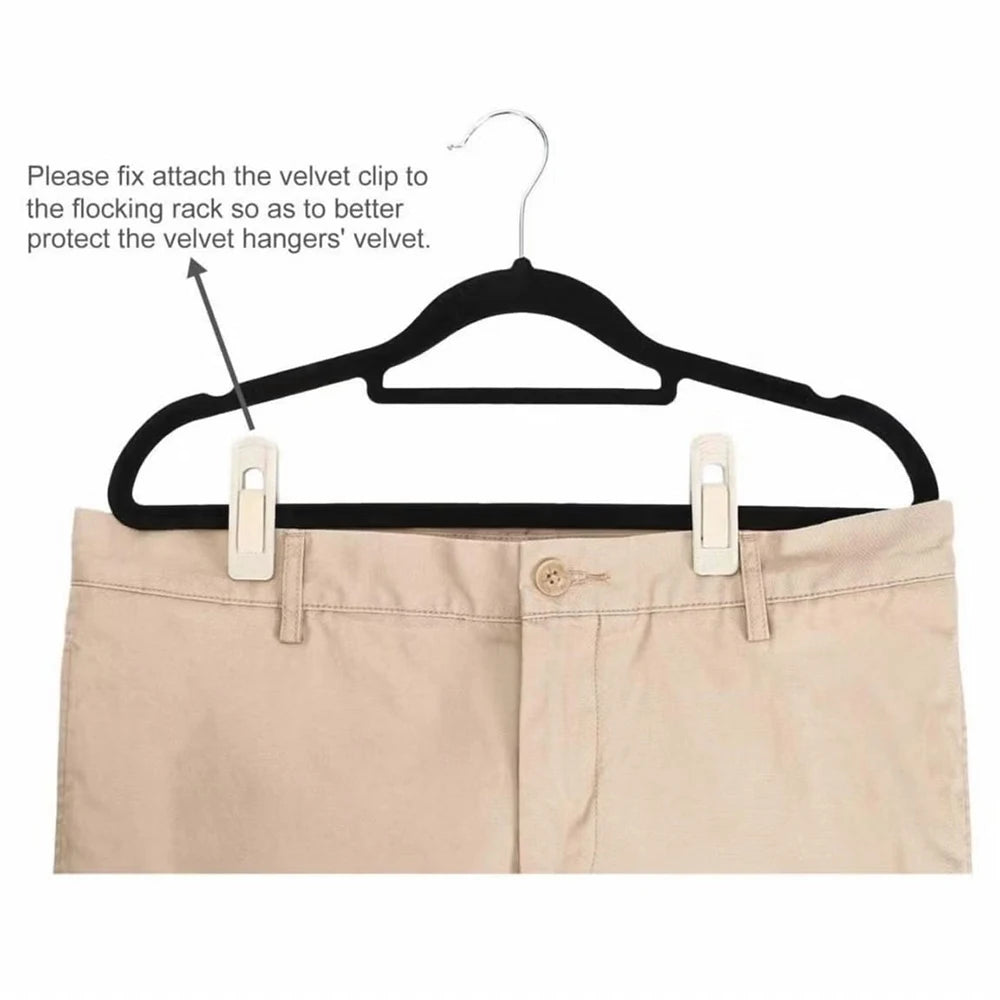 Velvet Hanger Clips, Strong Non-Slip Finger Clips for Pants, Skirts, Ties & Accessories - Perfect for Slim Velvet Hangers