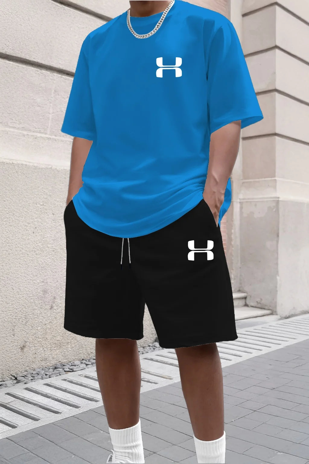 2026 New Men's Sportswear Short Sleeved T-shirt and Sports Shorts Summer Casual Jogging Pants Set Men's Two-piece Set
