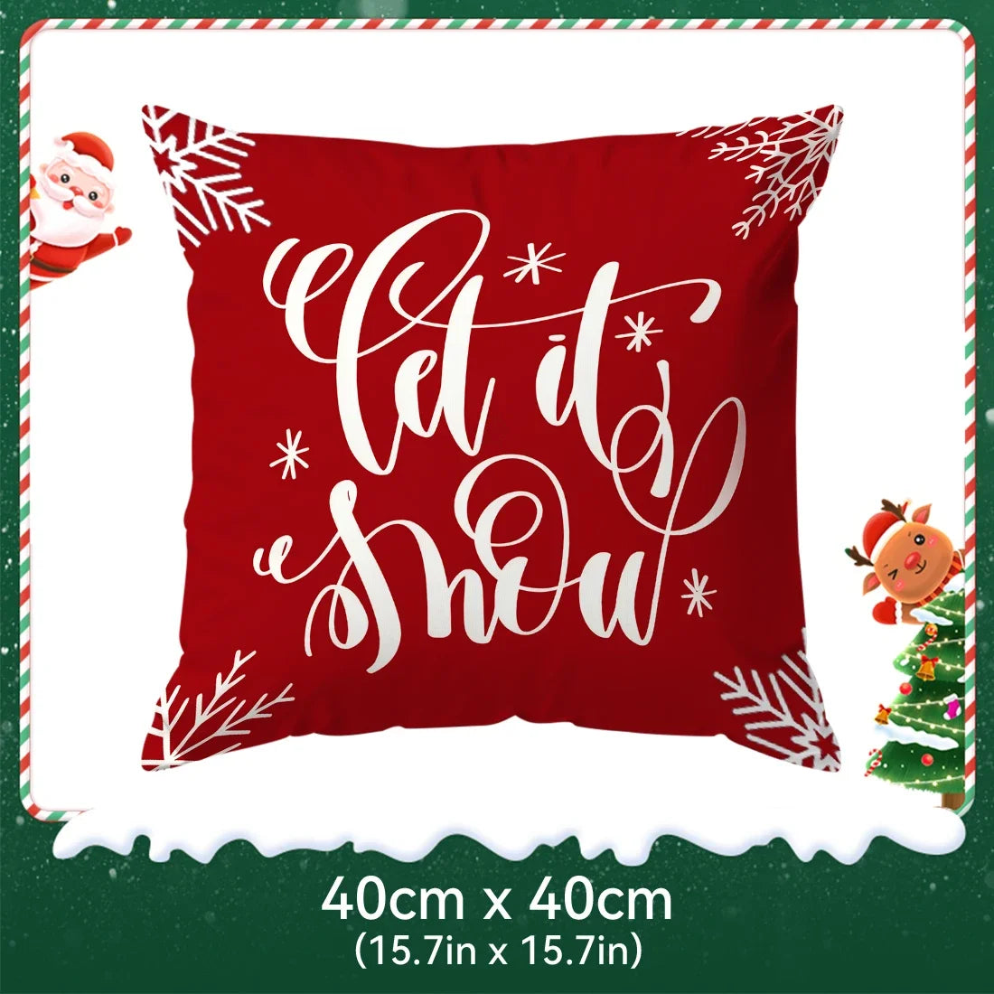 40/45/50cm Red Christmas decoration Cushions Pillowcase Polyester Cushion Cover Throw Pillow Pillowcover Home Car Sofa Decor
