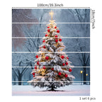6PCS Christmas Staircase Background Cloth Xmas decoration 2025 Xmas Santa Claus tree snowman Navidad Natal New Year Gift 2026