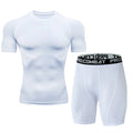 Men's Running Set Summer Quick Drying Sweat-absorbing Short Sleeved T-shirt Shorts Sports Suit Two-piece Set Men