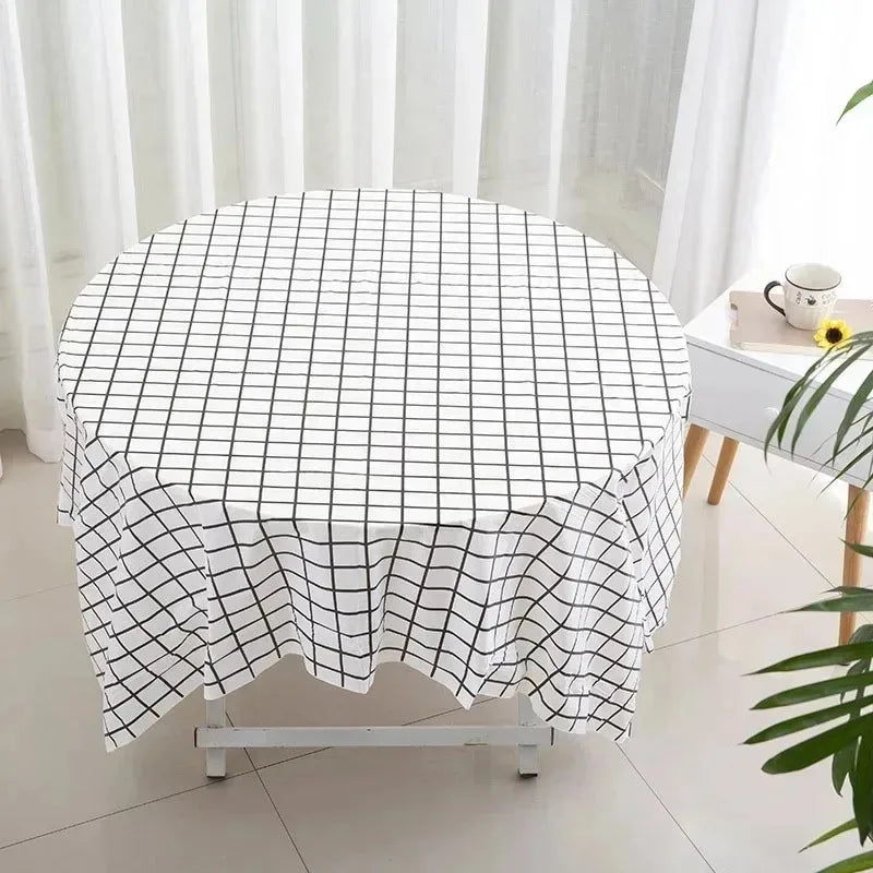 Disposable Checkered Tablecloth Plastic Rectangle Tablecloth Birthday Party Wedding Picnics Christmas Home Decoration Supplies