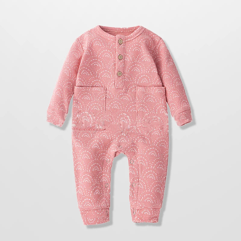 Newborn Baby Romper Heart Polka Dots Print Jumpsuit Toddler Boys Girls Long Sleeve Rompers for Spring Autumn Playsuit
