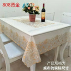 PVC Rectangular Dining-Table Tablecloth Oil Resistant Tabletop Protective Cloth Household Plastic High-end Lace Table Covers Mat