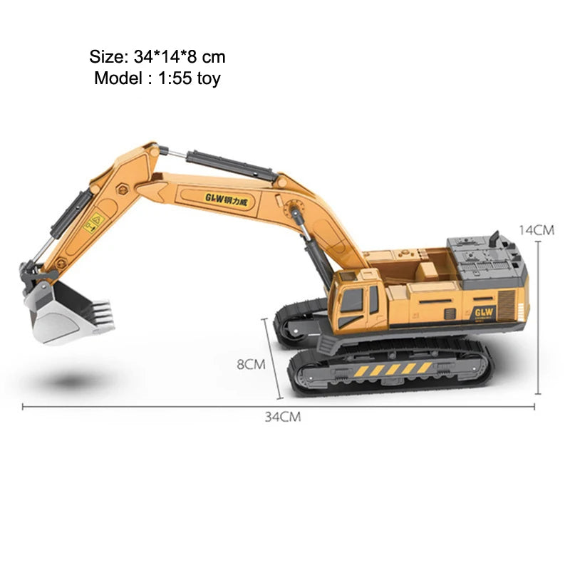 Engineering Diecast Tower Crane Forklift Bulldozer Excavator Vehicle Model Toys for Boys Alloy+Plastic Tractor Inertial Driving