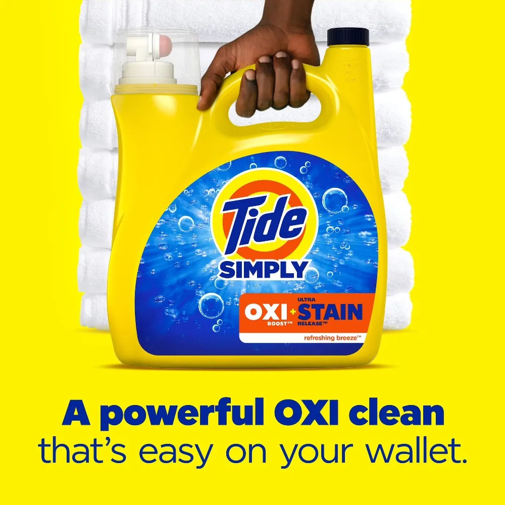 Liquid Laundry Detergent Oxi Boost Ultra Stain Release Refreshing Breeze Scent 94 Fl Oz 70 Loads