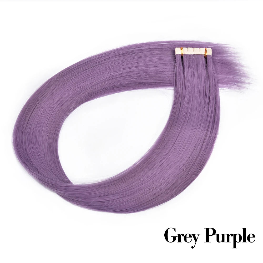 Synthetic Straight Tape In Hair Extensions 10pcs Natural Hair Extension 24inch For Women Invisible Double Sided Free Style