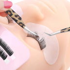 1Pcs Leopard Lash Tweezers Stainless Steel Superhard Tweezer 3D Volume Accurate Anti-Static Eyelash Extension Clip