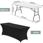 4 6 8 FT Spandex Table Cover Universal Fitted Stretch Tablecloth Rectangular Table Cloth Protector For Outdoor Birthday Wedding