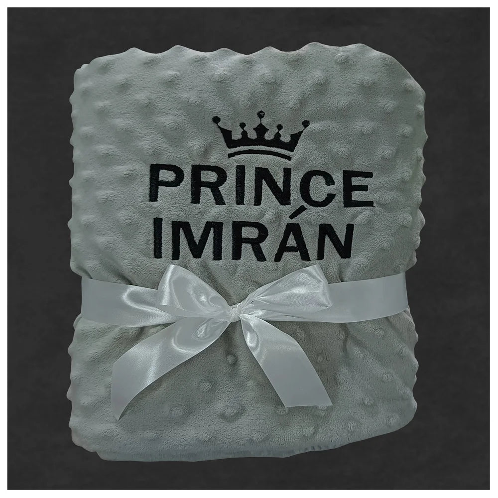Personalized Baby Blanket with Name for Newborn Boys and Girls Custom Minky Fleece Toddler Crib Stroller Blanket Birthday Gift