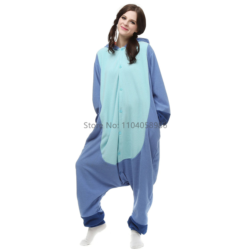 Animal Kigurumi Costume Halloween Onesie For Women Men Adult Kid Pyjamas Blue Pink Cartoon Pajama Cosplay Party Homewear XXL 3XL