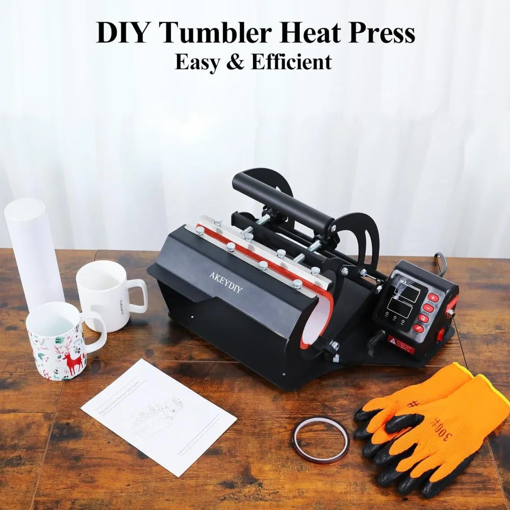 US Shipping Tumbler Heat Press Machine for 30oz 20oz 16oz Sublimation Tumblers Mugs Glass Jars Cans DIY Heat Transfer