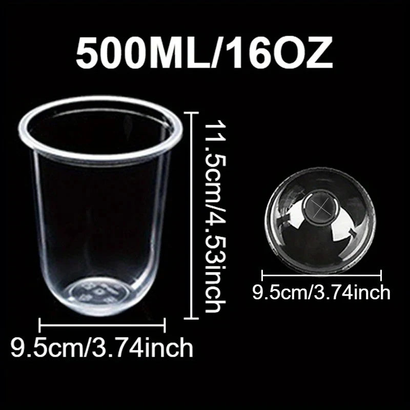50PCS Disposable U-shaped Cup Party Gathering Birthday Meeting Disposable U-shaped Plastic Cups Meeting Weddings  Party