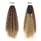 22 Inch Drawstring Ponytail Extension Curly Wave Long Ponytail Hair Extension Synthetic Corn Wavy Drawstring Ponytail Extensions