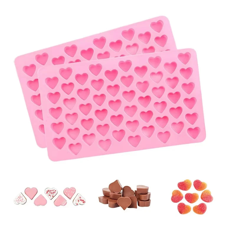 Heart Silicone Molds Non-Stick Food Grade Silicone Baking Mold Reusable Candy Mold Used for Jelly Chocolate Making Supplies