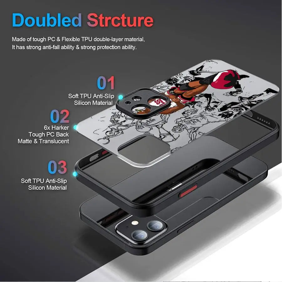 Cute Basketball Star Phone Case for iPhone 15 16 Pro Max 14 Plus 11 12 13 Pro Max SE 7 14 8 Pro XR XS X 15Pro 12 Mini