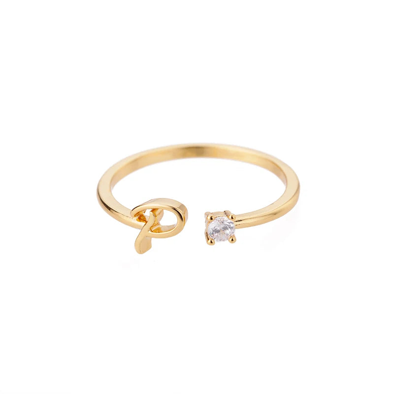 Tiny Initial Letter Rings For Women Stainless Steel A-Z Letters Adjustable Ring Female Christmas Aesthetic Jewelry bijoux femme