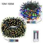 10m-50m LED String Lights Christmas Garland USB Fairy Lights Outdoor For Wedding Party New Year Christmas Tree Decoration Lamps