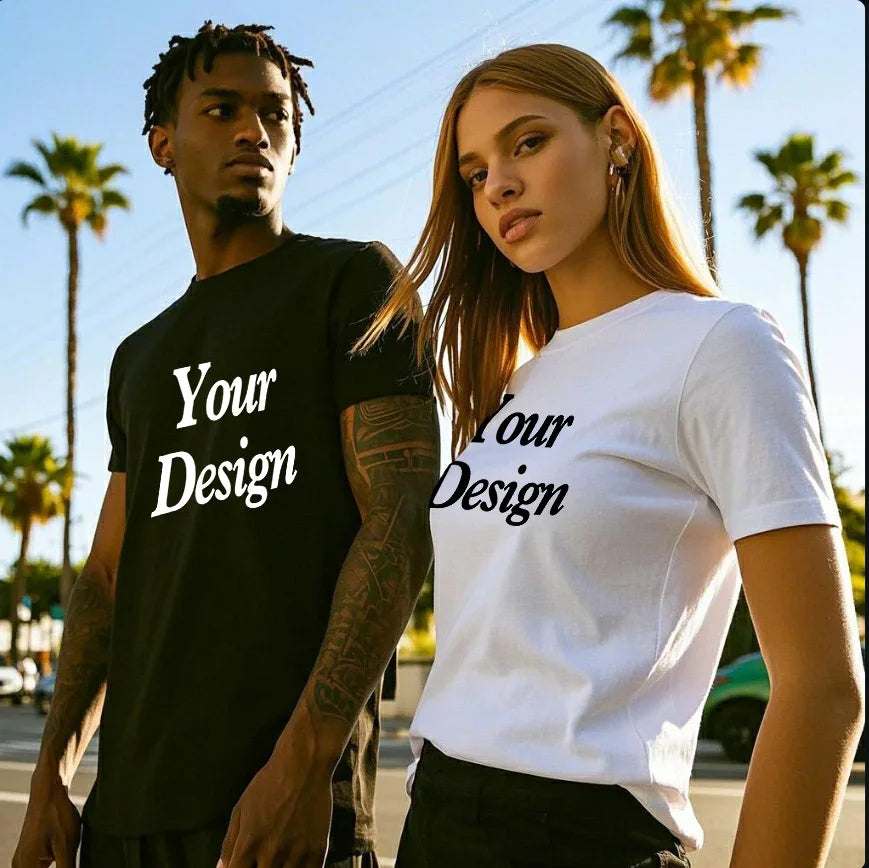 Custom T shirt Customized tshirt Personalized Tee Shirt Diy Print Your Photo Brand Logo Text Men Women 100% Cotton Premium Gift