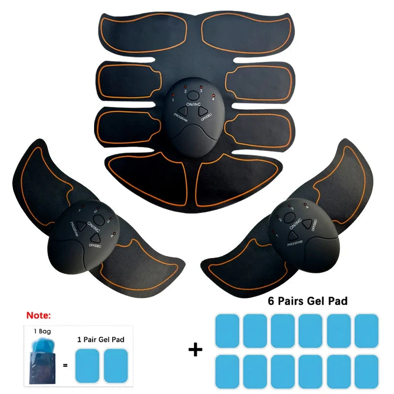 New EMS Muscle Stimulator Abdominal Arm Leg Neck Trainer Muscle Toner Body Training Slimming Massager Fitness Use With Battery