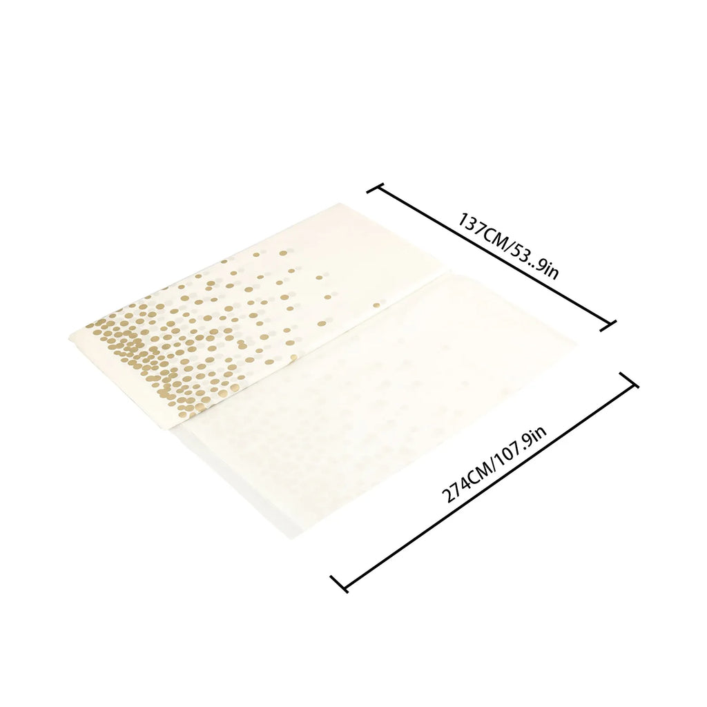 Plastic Disposable Tablecloth Rectangle Party Table Cover Gold Dot Waterproof Table Cloth for Wedding Birthday Party Decor