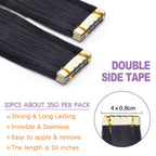 Synthetic Straight Tape In Hair Extensions 10pcs Natural Hair Extension 24inch For Women Invisible Double Sided Free Style