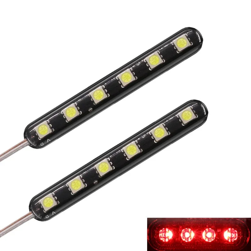 12V LED Strobe Light Strip for Car Motorcycle Hot-selling Cars License LED Medium Grid Flash Strips Auto Exterior Accessories