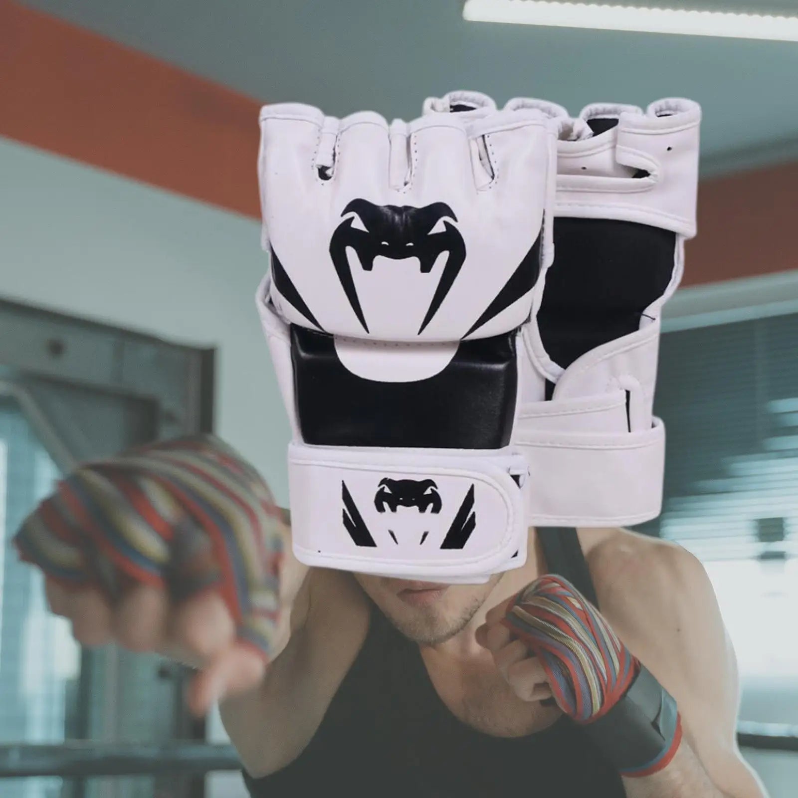 Mma Gloves Half Finger Waterproof Portable Punch Bag Martial Arts Gloves for Men Women Adult Unisex Fitness Grappling Sparring