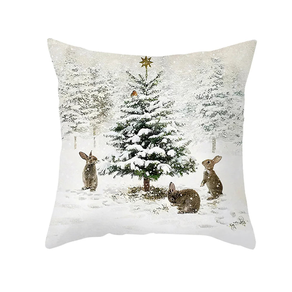 45CM Merry Christmas Cushion Cover Pillowcase 2023 Christmas Decorations for Home Ornament Happy New Year Christmas Decor 2022