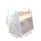 Hello Kitty 2-Tier Desktop Storage Shelf, Kawaii White Desk Organizer, Cute Makeup Stationery Display Rack for Woman Home Office