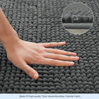 Household Absorbent L-shaped Chenille Bath Mat Washable Non-slip Corner Shower Mat Plush Soft Carpet Bedroom