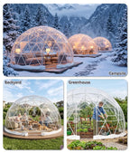Dome Tent for Garden , Geodesic Dome Greenhouse with TPU Clear Cover, Waterproof Garden Bubble Dome Tent House with, Customized