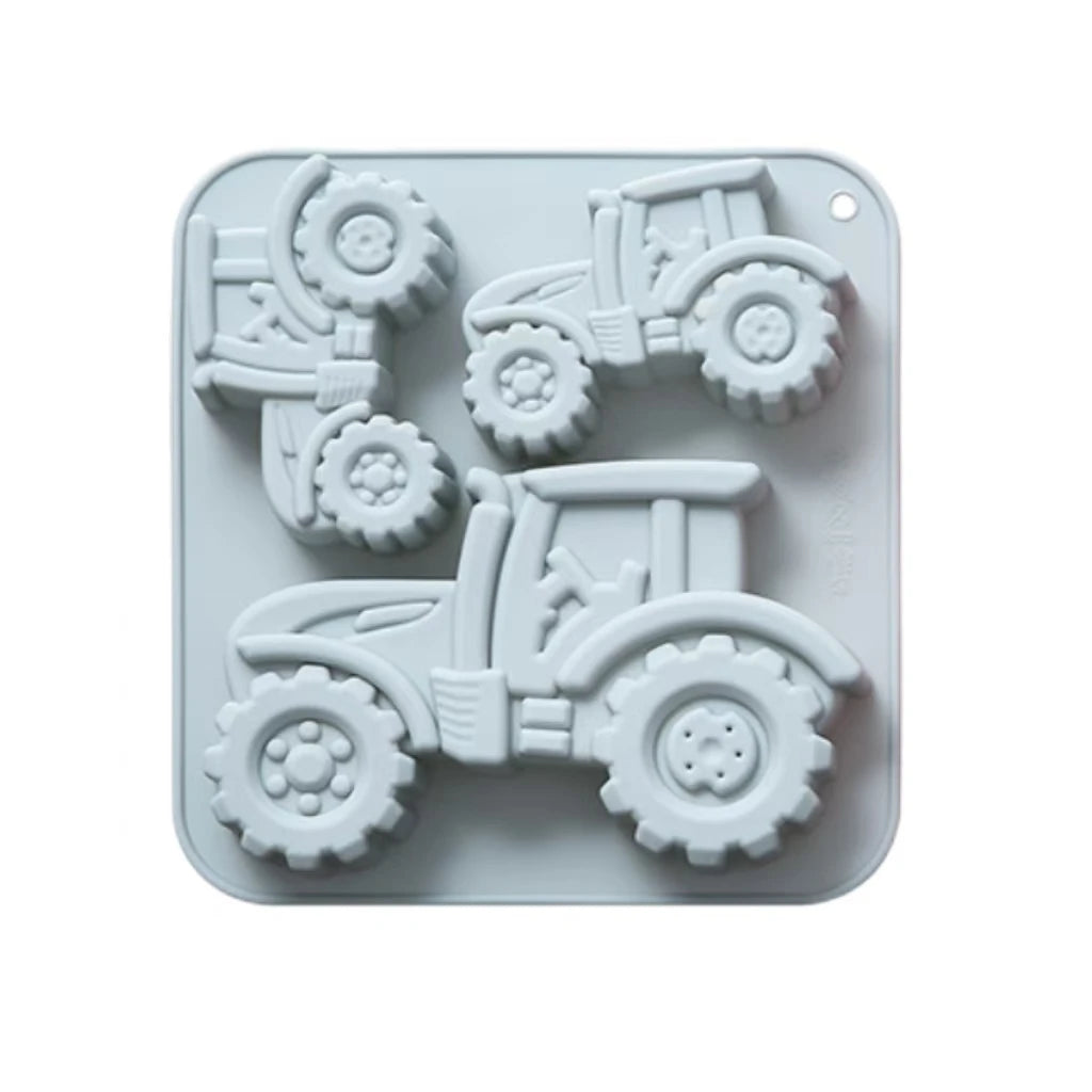 3-Cavity Tractor-Shaped Silicone Mold of Different Sizes Chocolate Jelly Ice Cube Cake Mold High Temperature Resistant