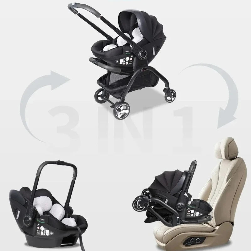 3-in-1 baby safety stroller, two-way newborn baby safety seat, portable 3-in-1 stroller for ages 0-2le for 0-2 years old