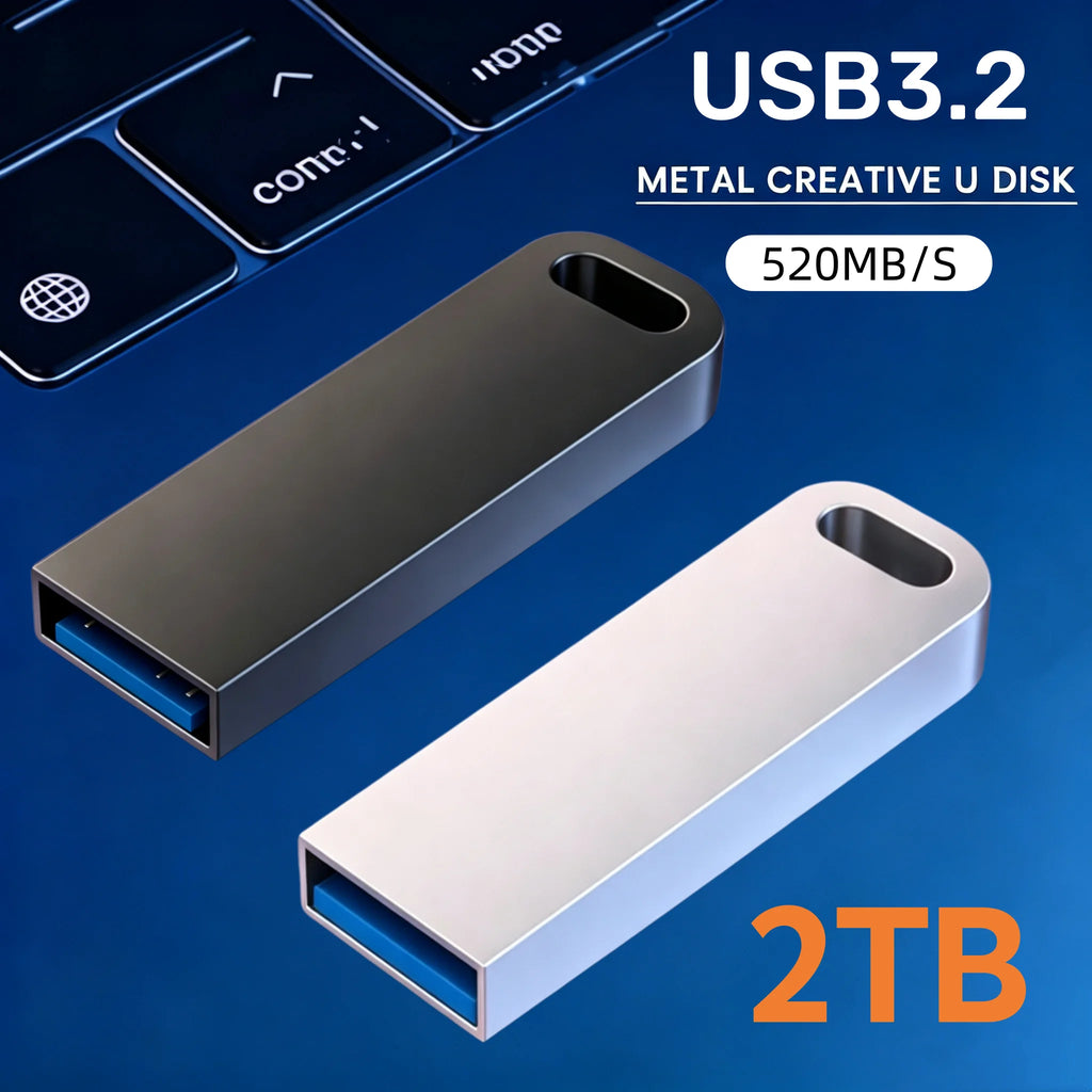 2TB USB 3.2 Metal Flash Drives High Speed Pendrive 1TB Portable USB Drive Waterproof Memoria USB Flash Disk Upgraded New