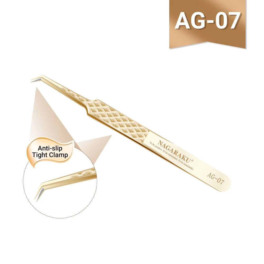 NAGARAKU Precision Fiber Tip Tweezer for Eyelash Extensions Professional Eyelash Tweezers Antistatic Straight