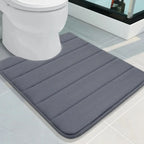 U-Shaped Toilet Mat Bathroom Mat Bathroom Carpet Bathroom Carpet Memory Foam/Chenille Bath Mat Anti-Skid Super Absorbent