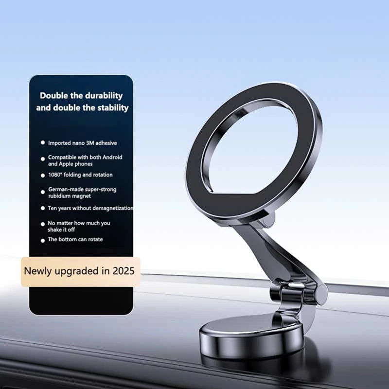 Upgrade MagSafe Car Phone Holder Car Magnetic Phone Stand Strong Magnetic 360°Rotatable Foldable Metal Suction Cup Phone Mount